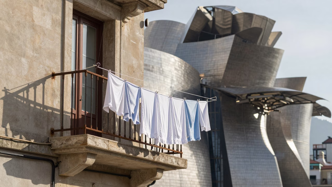 Laundry Drying in Bilbao in in Bilbao, Spain