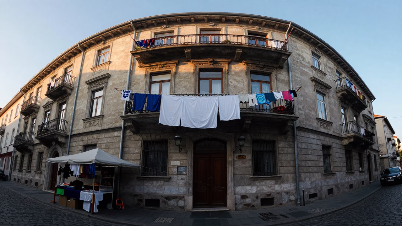 Laundry Drying in Budapest in in Budapest, Hungary