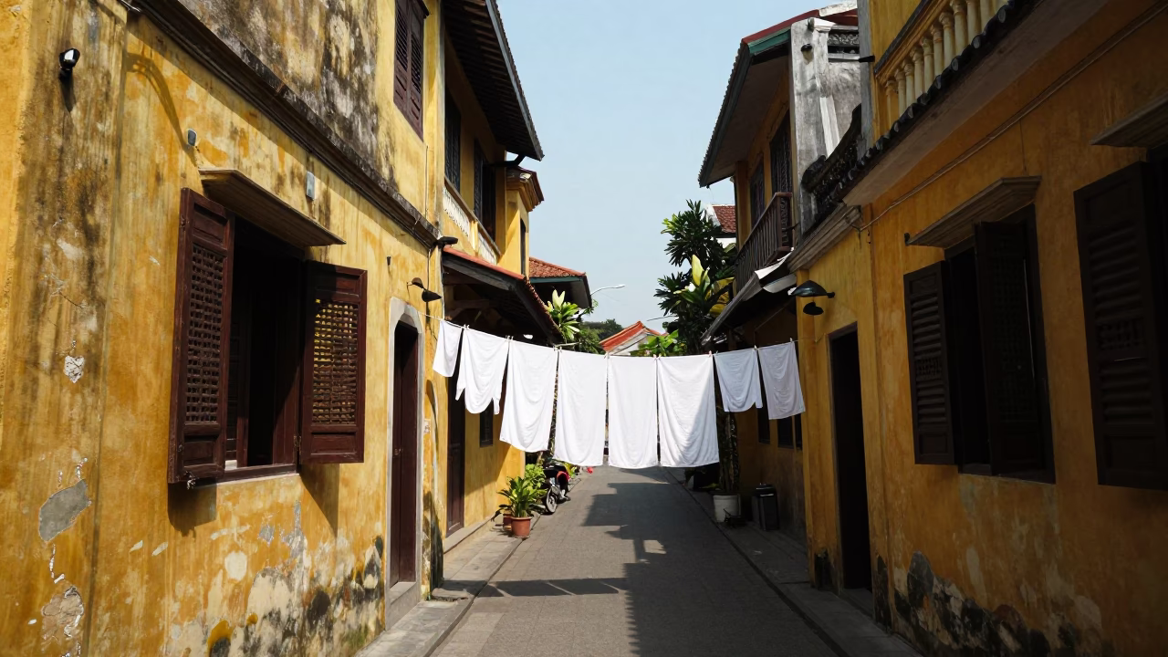 Laundry Drying in Hoi An in in Hoi An, Vietnam