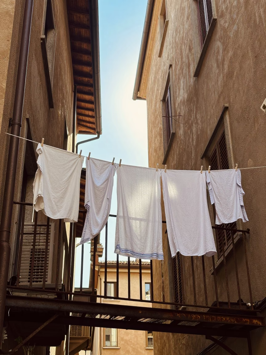Laundry Drying in Milan in in Milan, Italy