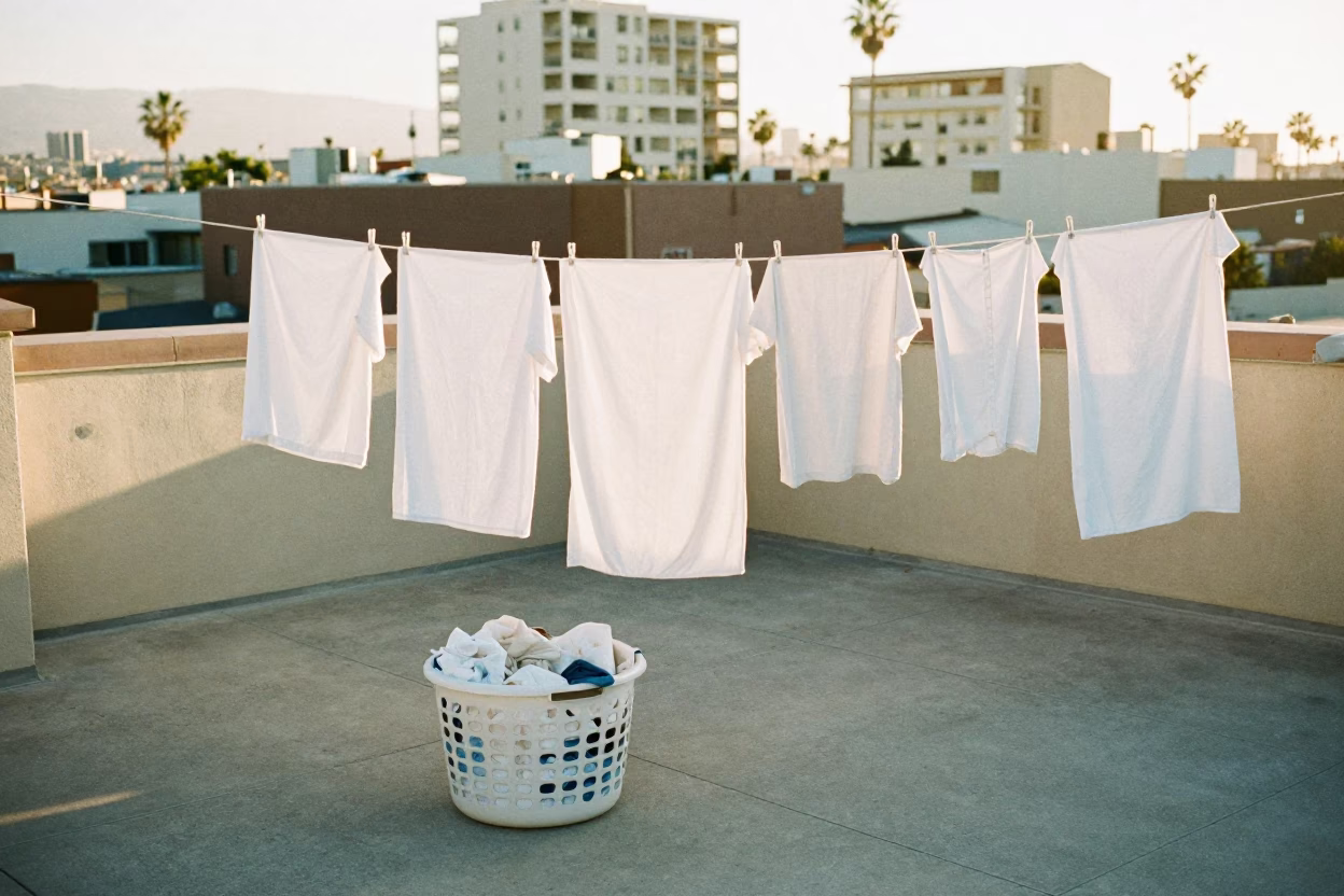 Laundry Drying just after sunrise in Los Angeles in in Los Angeles, California, United States