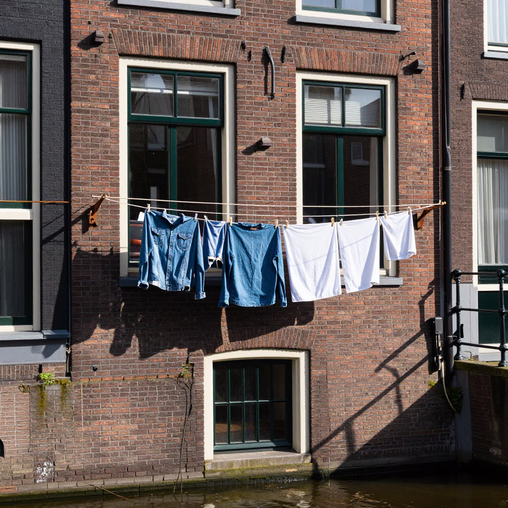 Laundry in Amsterdam at Afternoon Light in in Amsterdam, Netherlands