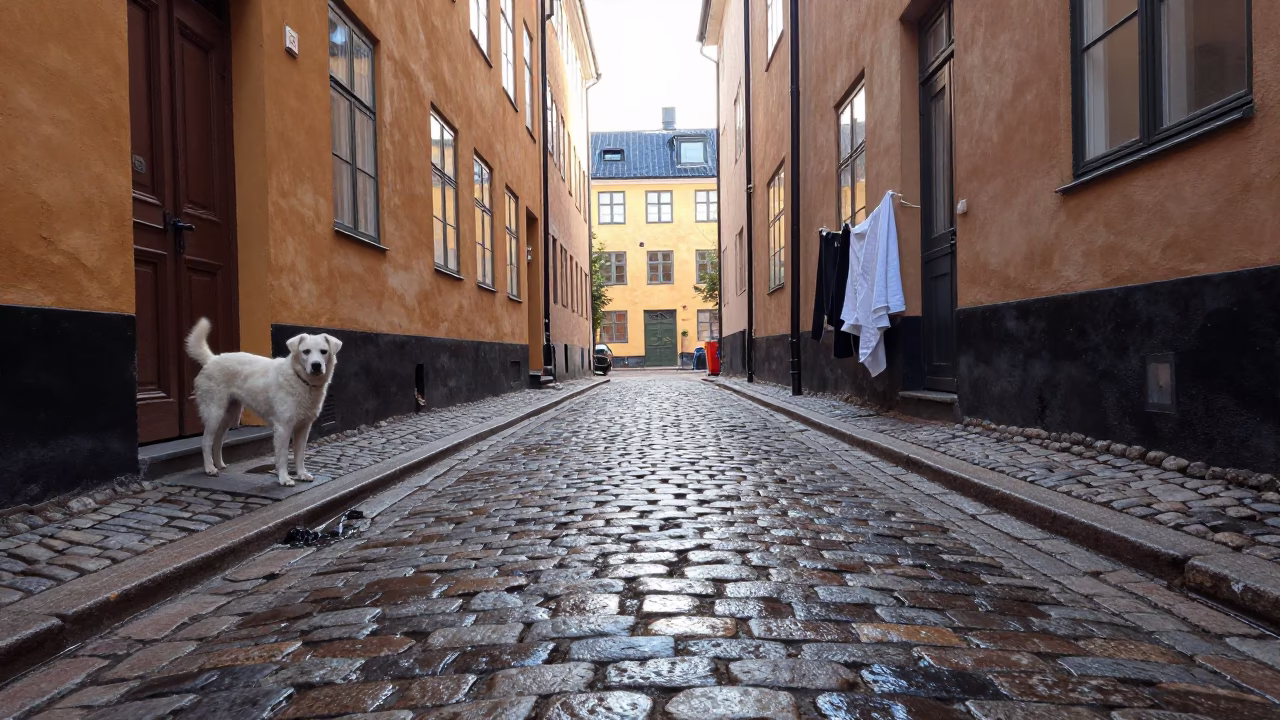 Laundry just after sunrise in Copenhagen in in Copenhagen, Denmark