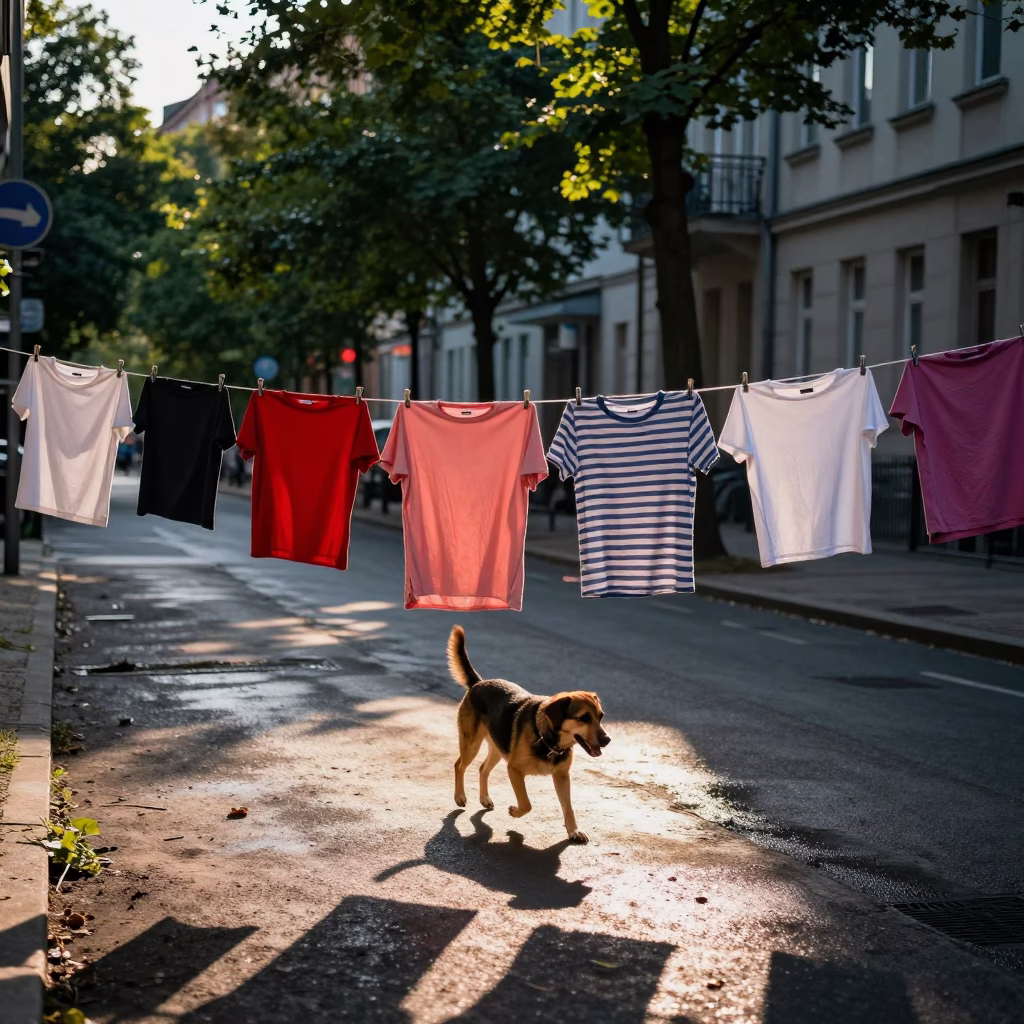 Laundry Line in Berlin in in Berlin, Germany