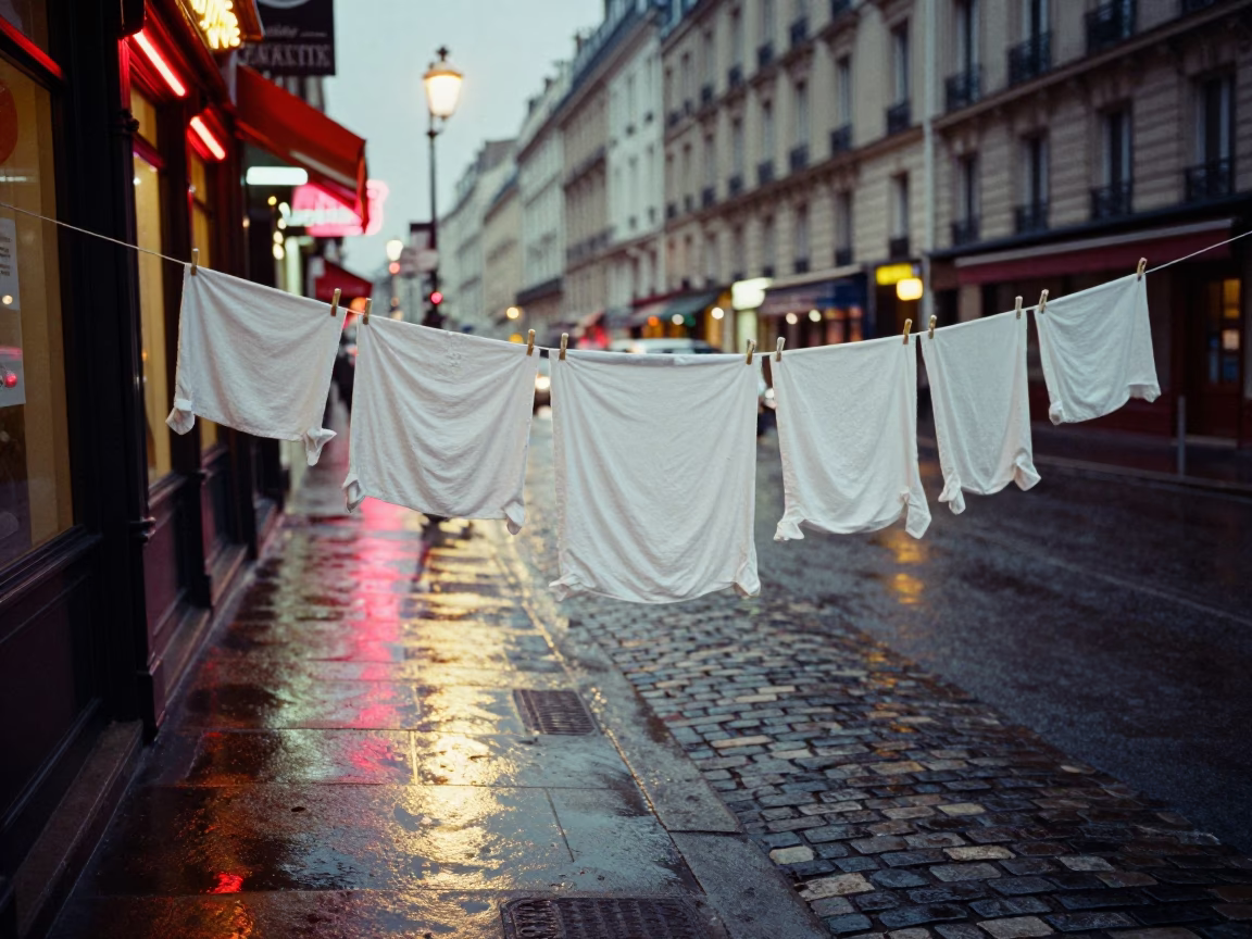 Laundry Line in Paris in in Paris, France