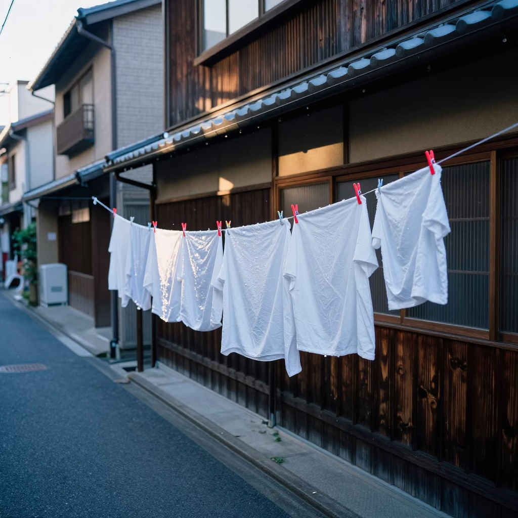 Laundry Line in Tokyo in in Tokyo, Japan