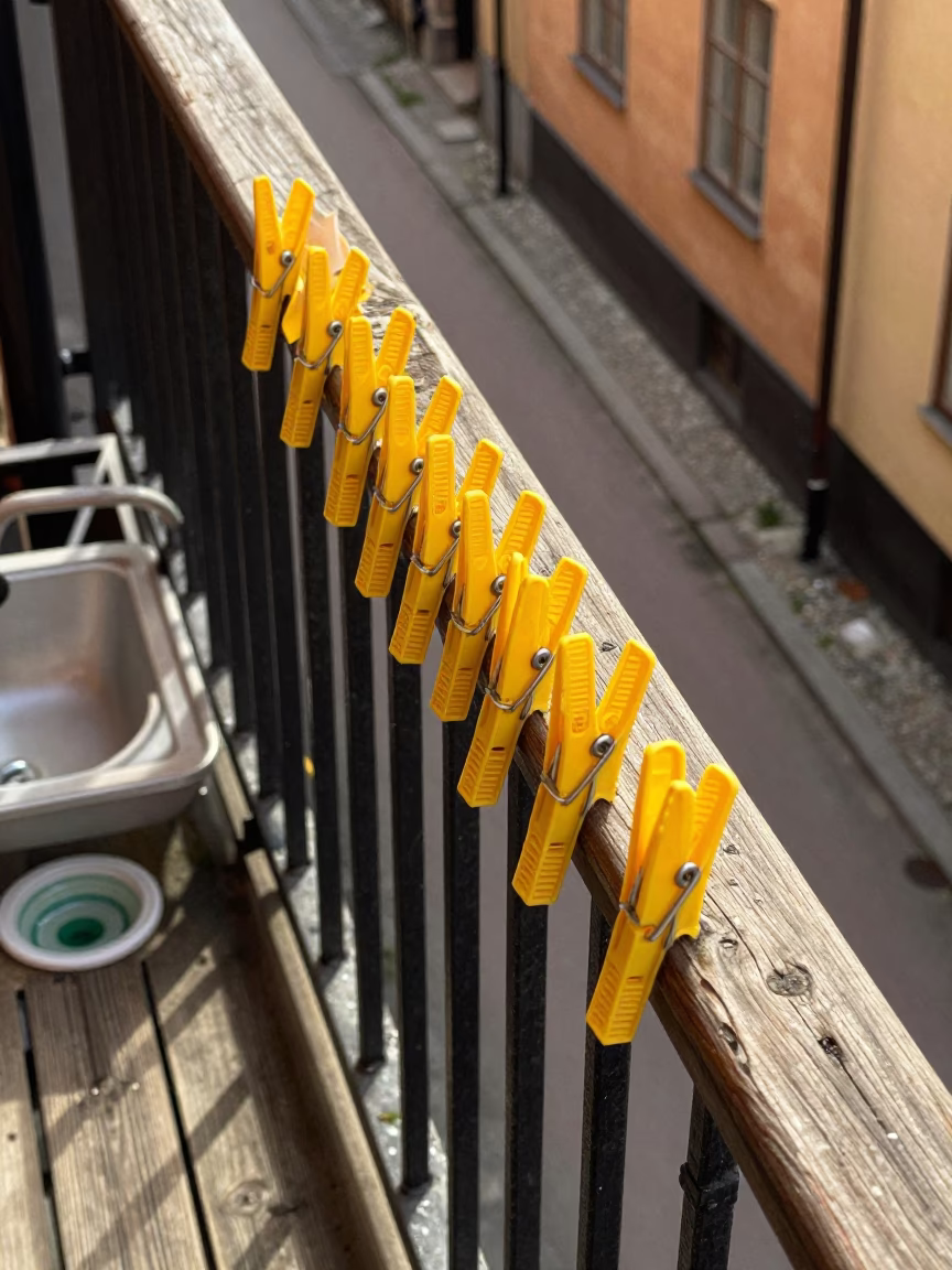 Laundry Pegs in Stockholm in in Stockholm, Sweden