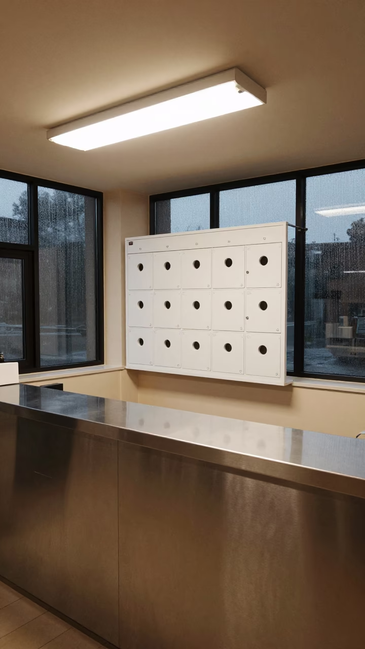 Laundry Tally Board in Mecca Spa Night in inside a spa reception in Mecca