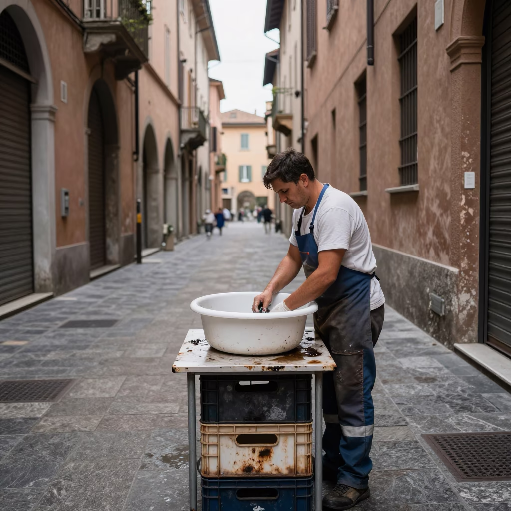 Laundry Worker in Bologna in in Bologna, Italy