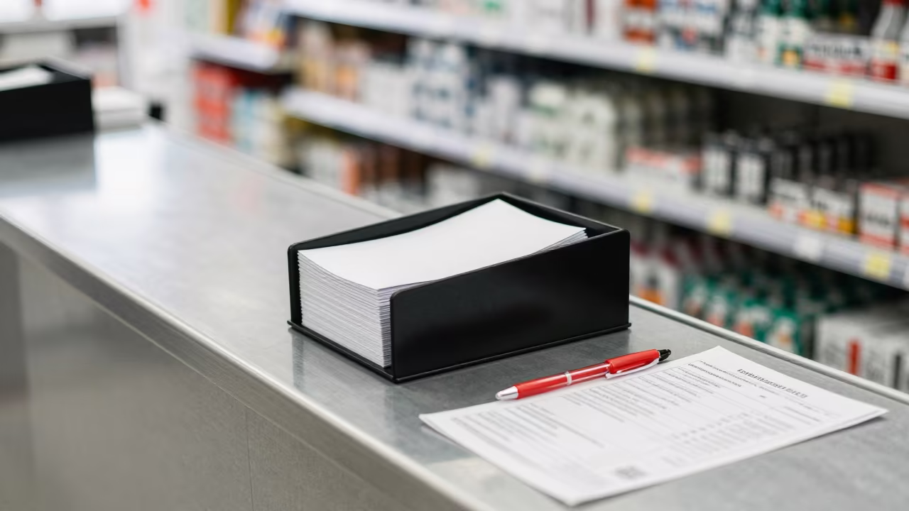 Layaway Ticket Box in Bright Pavlodar Aisle in inside a bright retail aisle near Pavlodar