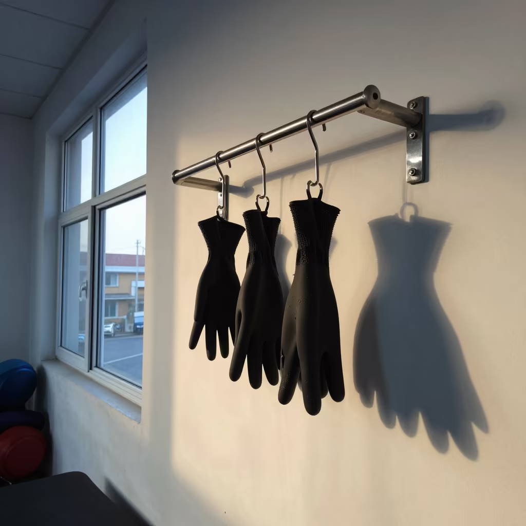 Lead Glove Hanger in Coro Rehab Gym in inside a rehabilitation gym in Coro