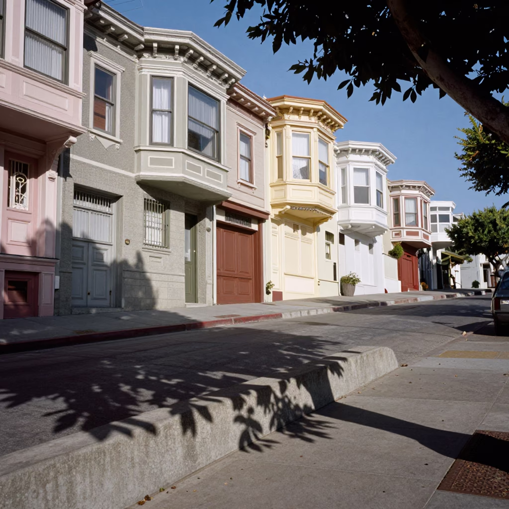 Leaf Shadows in San Francisco at Clear Late-afternoon Light in in San Francisco, California, United States