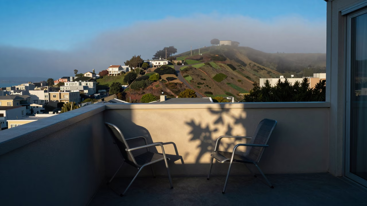 Leaf Shadows in San Francisco at Sunrise Light in in San Francisco, California, United States