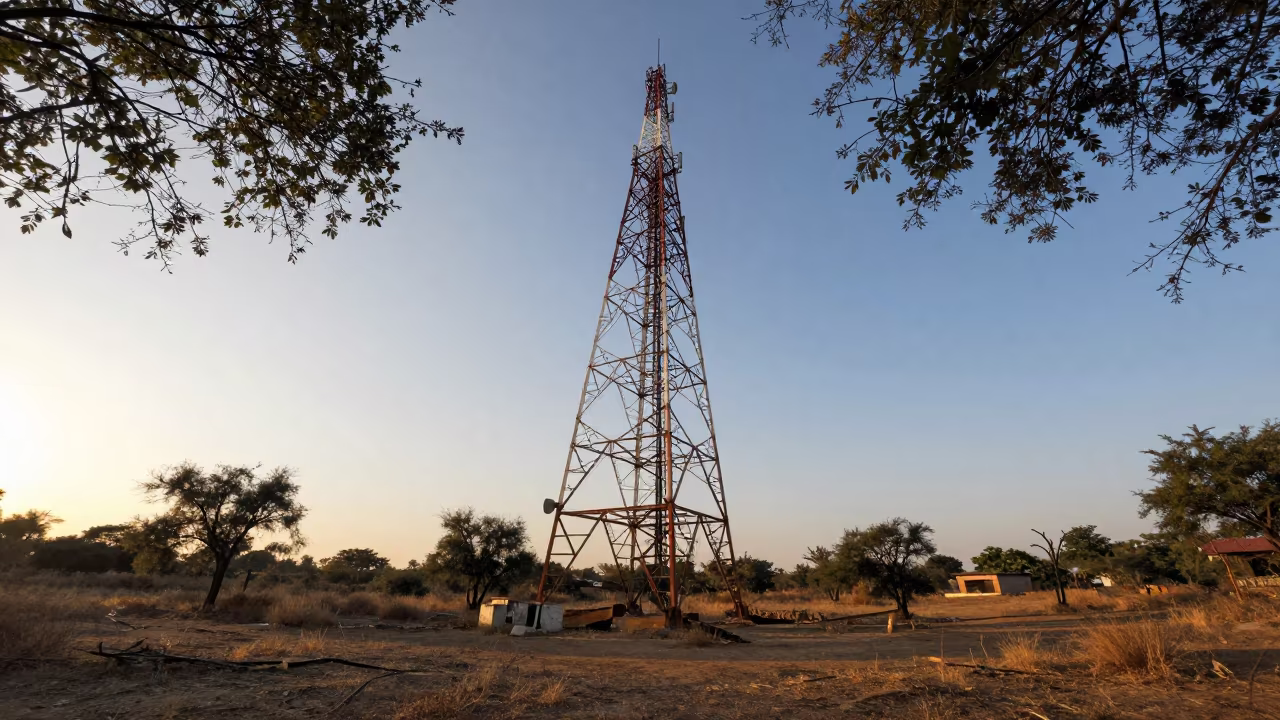 Leaning Broadcast Tower Ruin Near Bangalore in near Bangalore