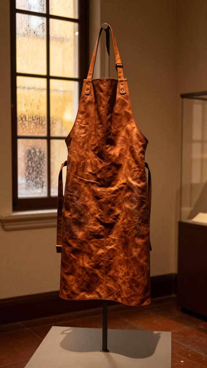 Leather Apron on Museum Plinth Zapopan in on a museum plinth in Zapopan