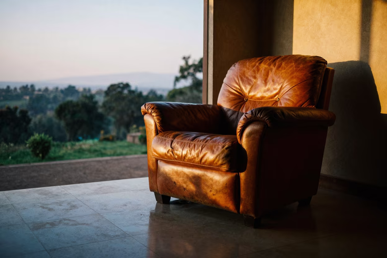 Leather Armchair Sunset Monsoon Mekele in on a worn leather armchair in Mekele