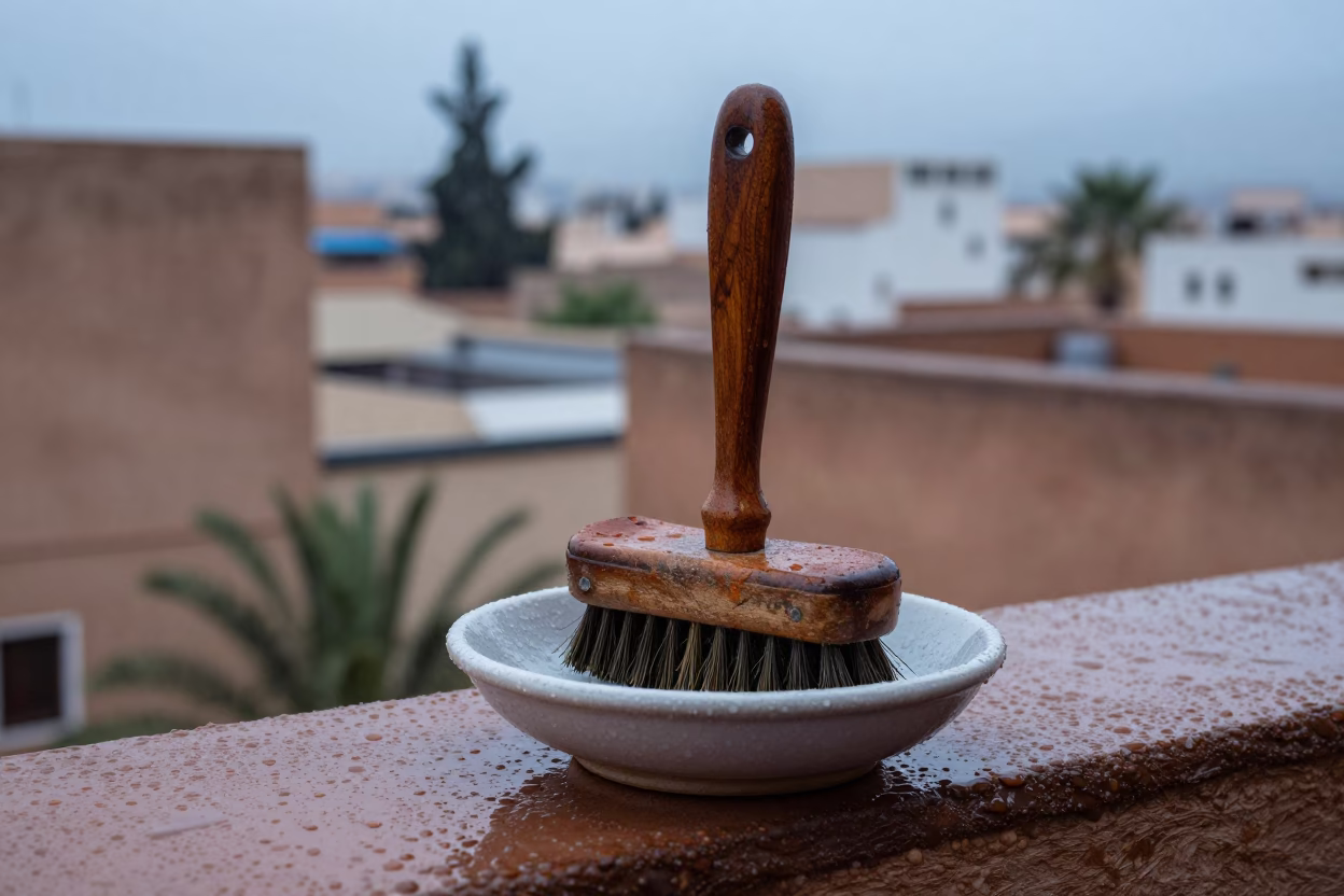 Leather Coat Brush in Casablanca in in Casablanca, Morocco