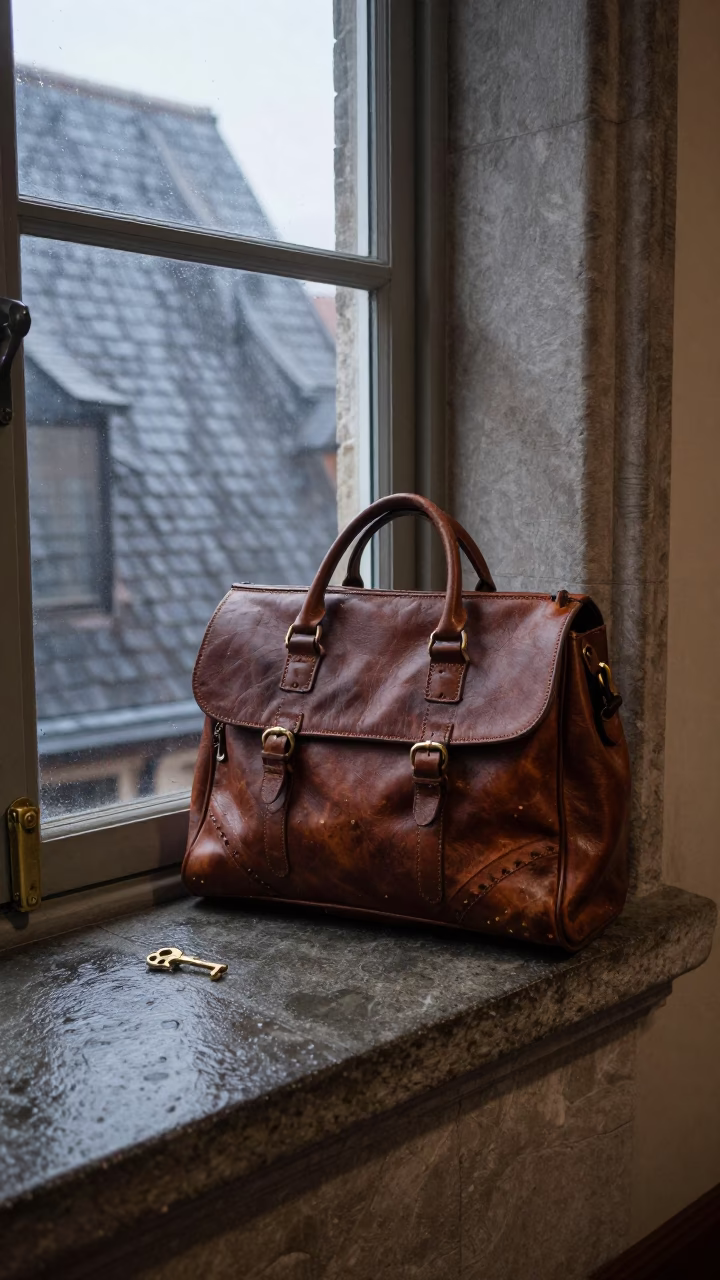 Leather Satchel in Brussels in in Brussels, Belgium