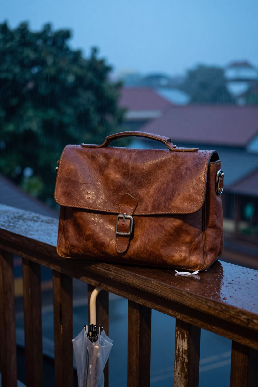 Leather Satchel in Phnom Penh in in Phnom Penh, Cambodia