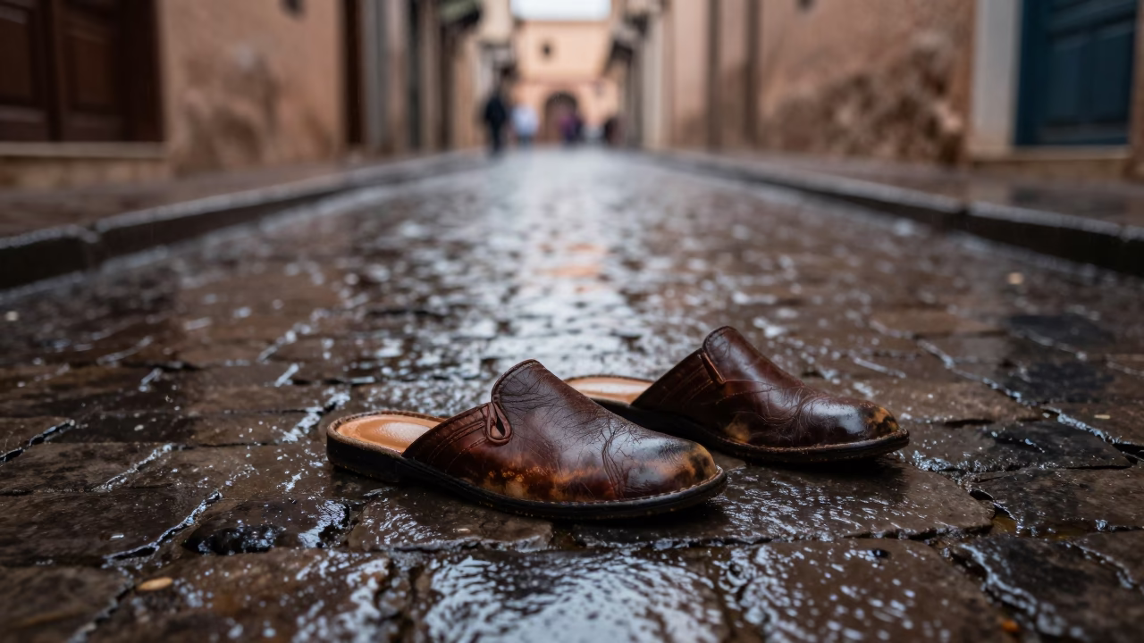 Leather Slippers in Fez in in Fez, Morocco