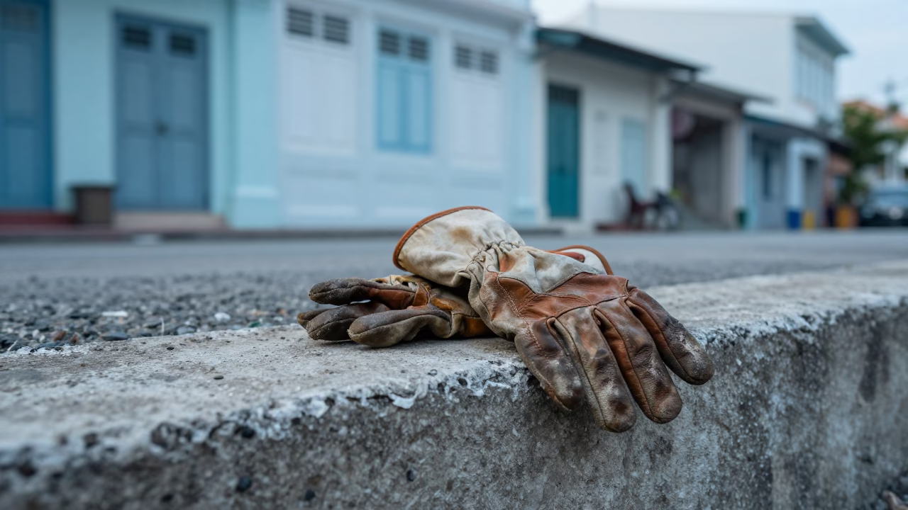 Leather Work Gloves in George Town in in George Town, Malaysia