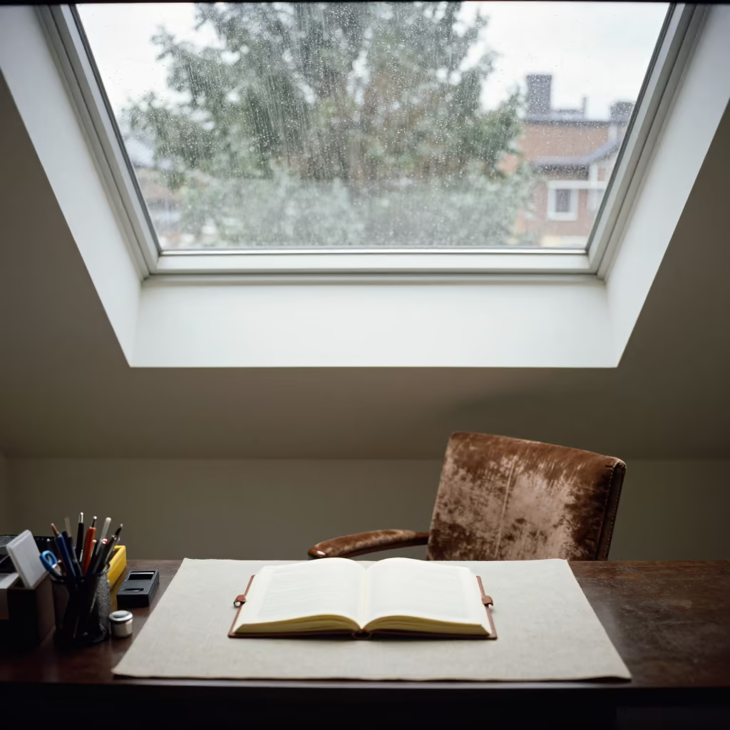 Ledger on Velvet Chair Late Afternoon Light in on a velvet chair in Ottawa