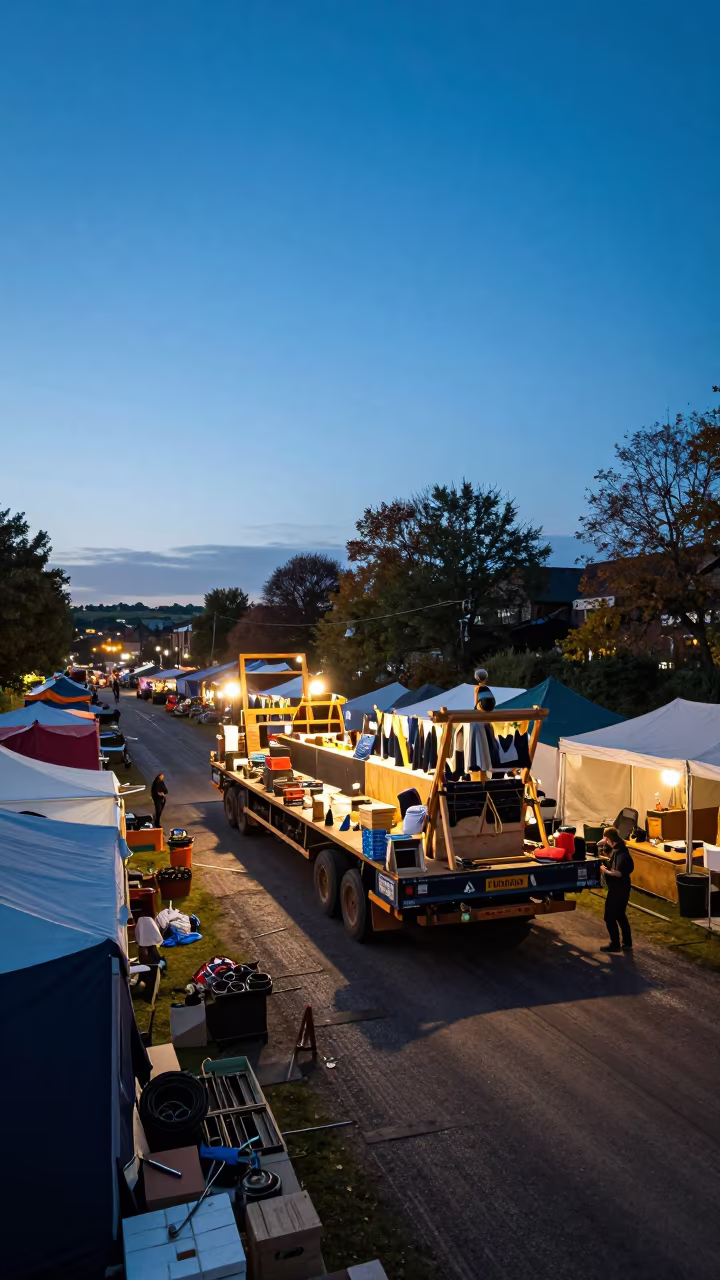 Leeds Festival Float Workshop Twilight Glow in at a public square during a festival near Leeds