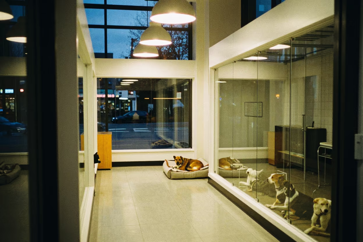 Leeds Pet Store Evening Heat Lamp Corner in inside a pet store aisle in Leeds