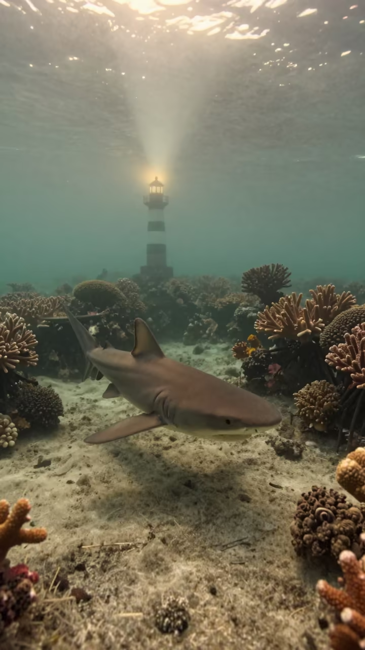 Lemon Shark Pup in Kerala Mangrove Nursery in along a coral shelf in Kerala