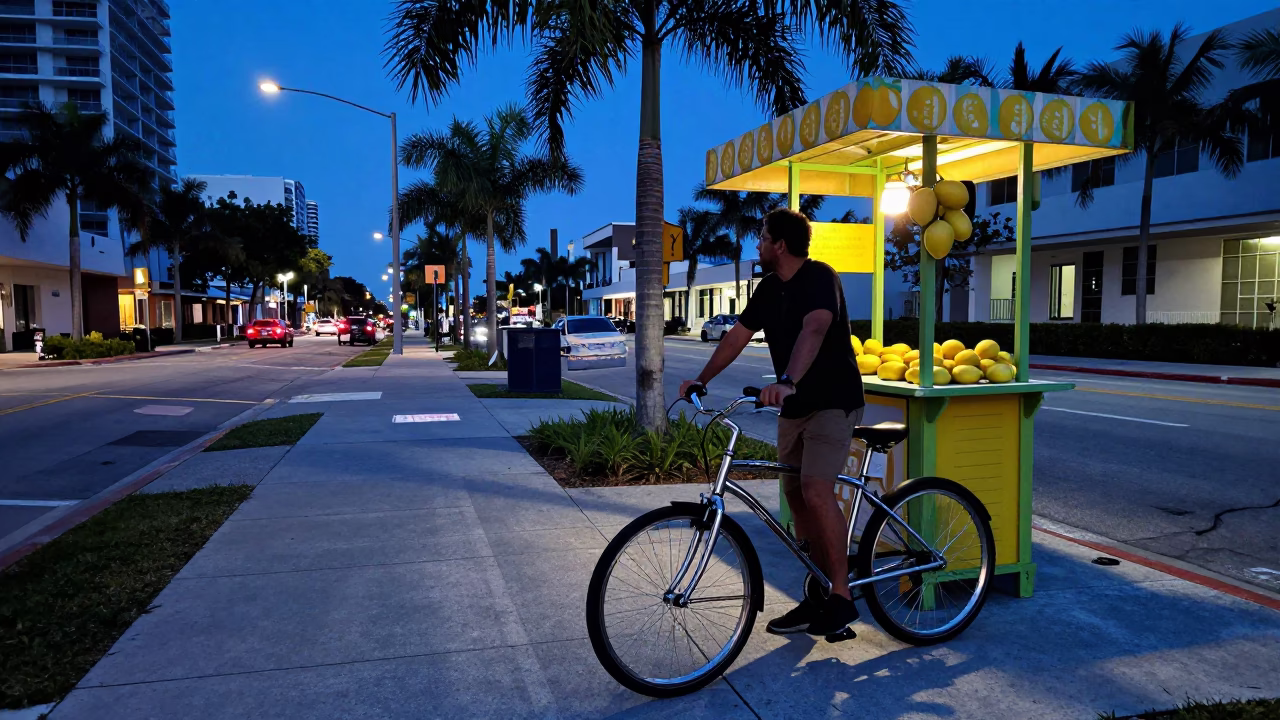 Lemon Stand in Miami in in Miami, Florida, United States
