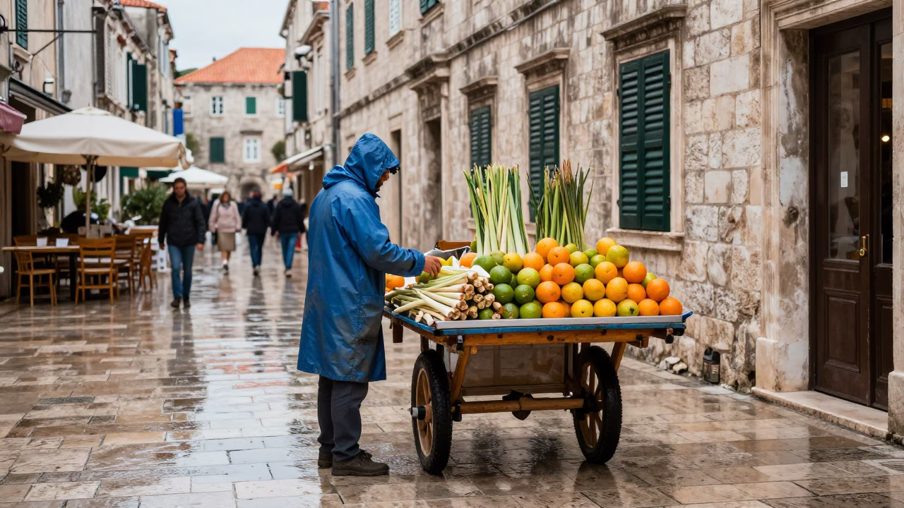 Lemongrass in Dubrovnik at First Light in in Dubrovnik, Croatia
