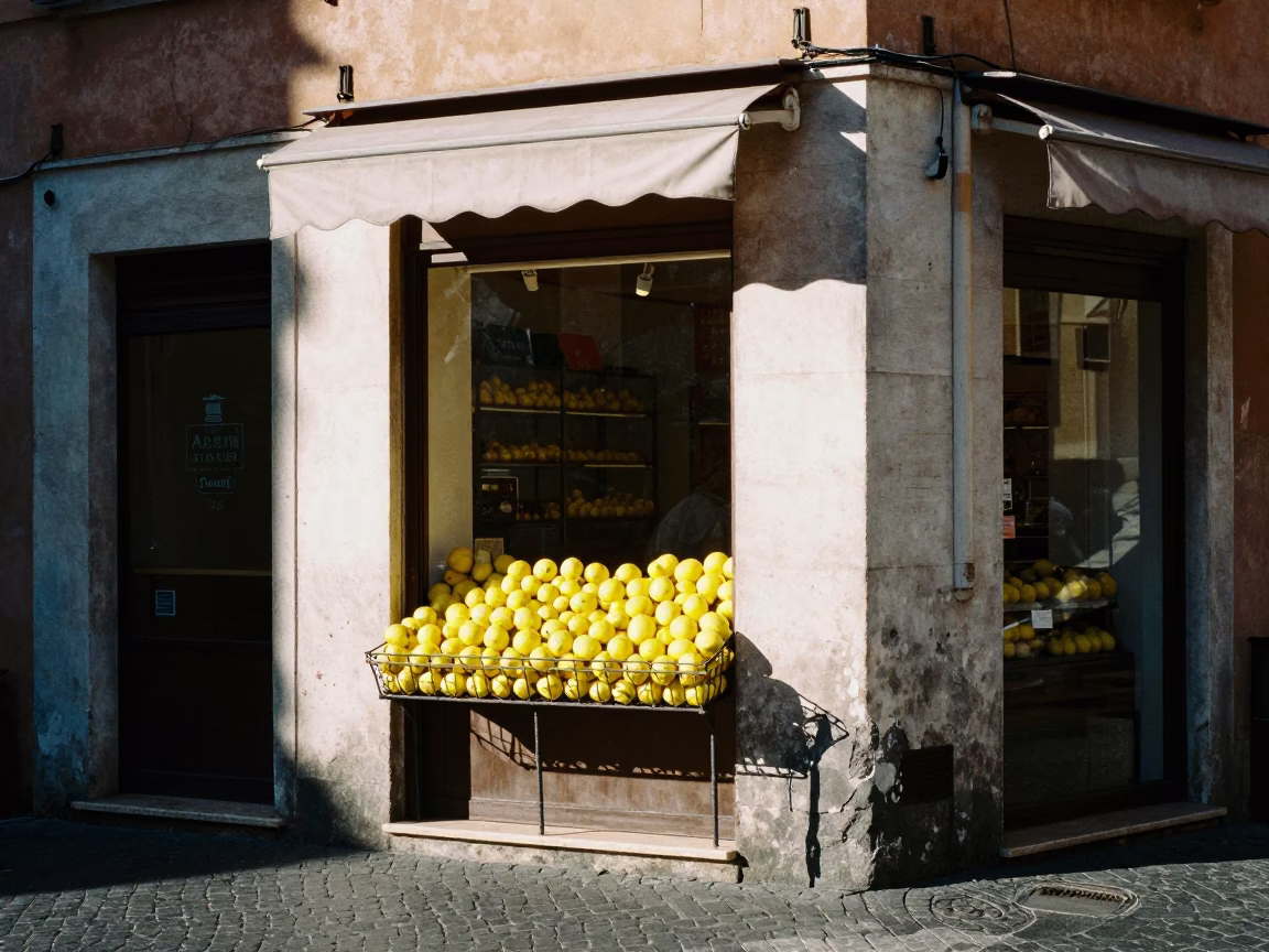Lemons in Rome at Noon Light in in Rome, Italy