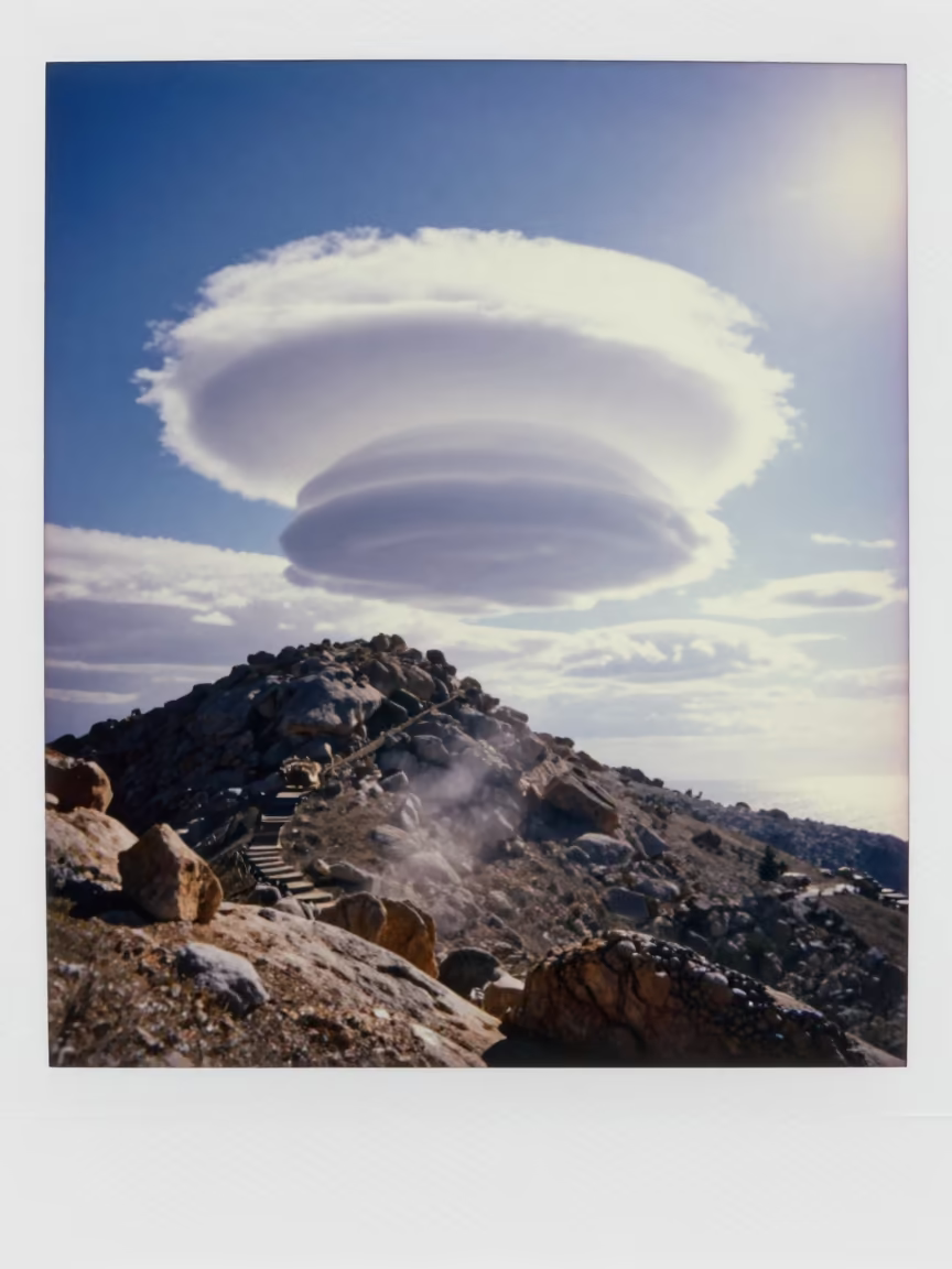 Lenticular Cloud Stack Over Near Irbid Peak in near Irbid
