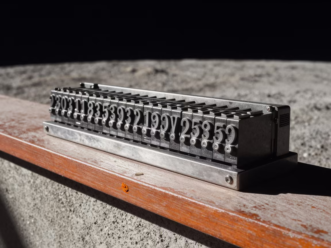 Letterpress on Moon Ledge Under Black Sky in on a painted display ledge in Samawah