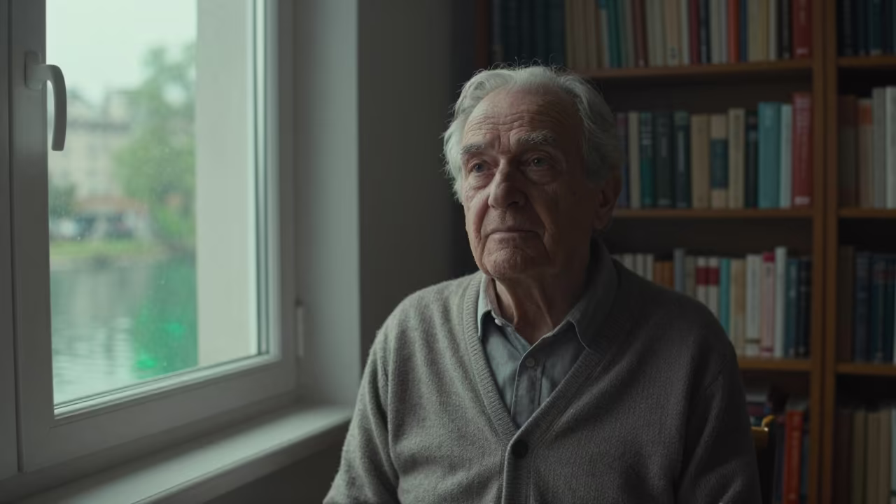Librarian Portrait in Geneva Window Light in in Geneva