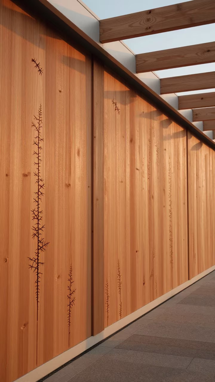 Lichtenberg Fractal Burned into Wood in inside a skylit passageway in Piacenza