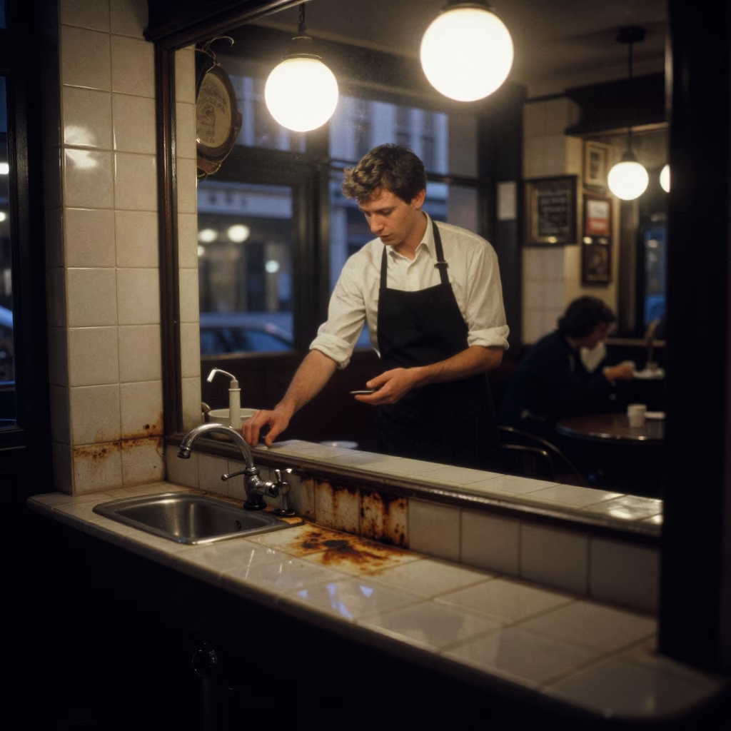 Lid Reflections in Brussels at Midnight Light in in Brussels, Belgium