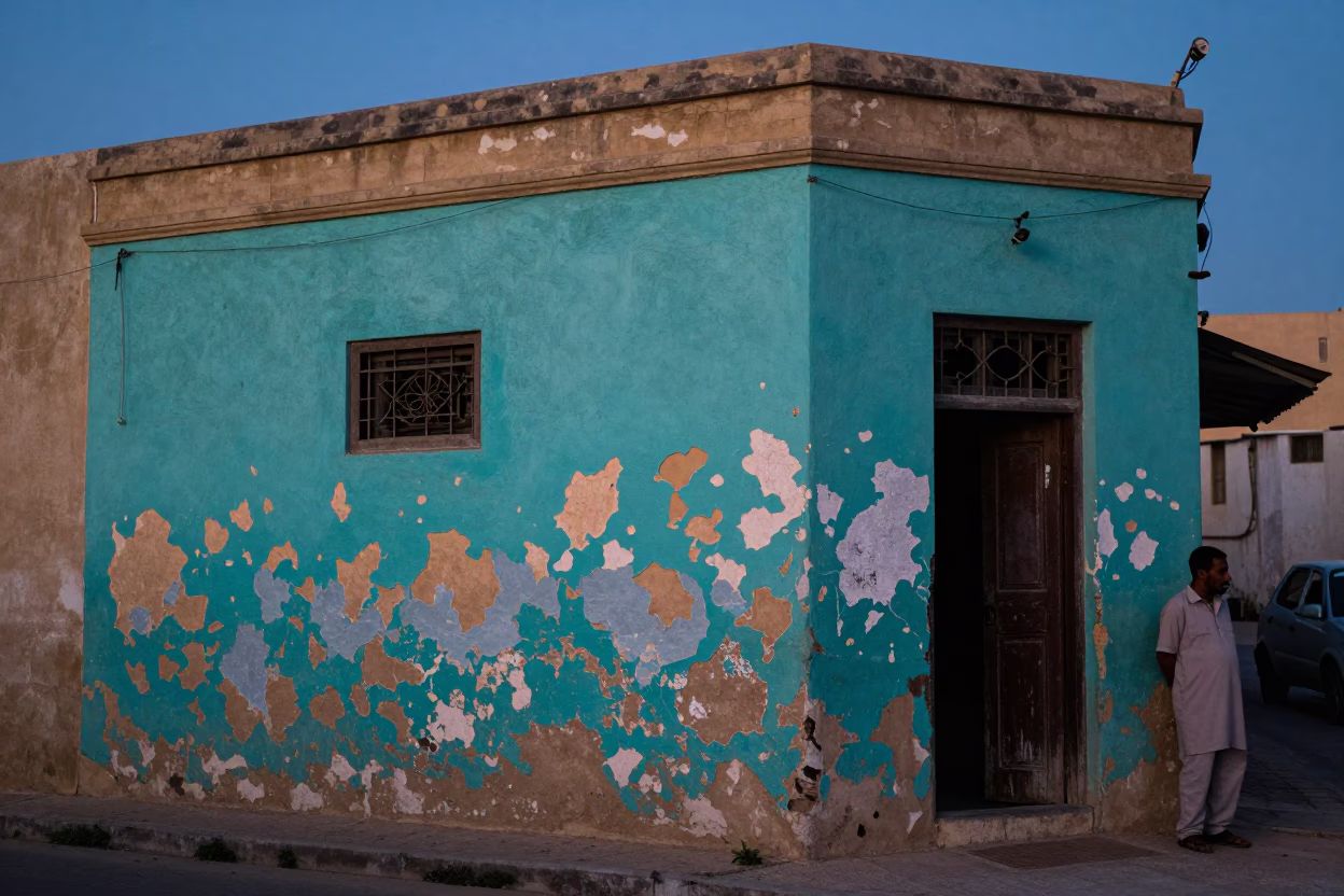 Life Scene in Alexandria at Indigo Twilight After Sunset in in Alexandria, Egypt