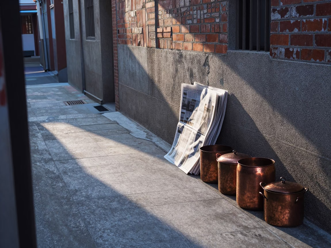 Light Alleyway in Tainan at Early Morning Light in in Tainan, Taiwan