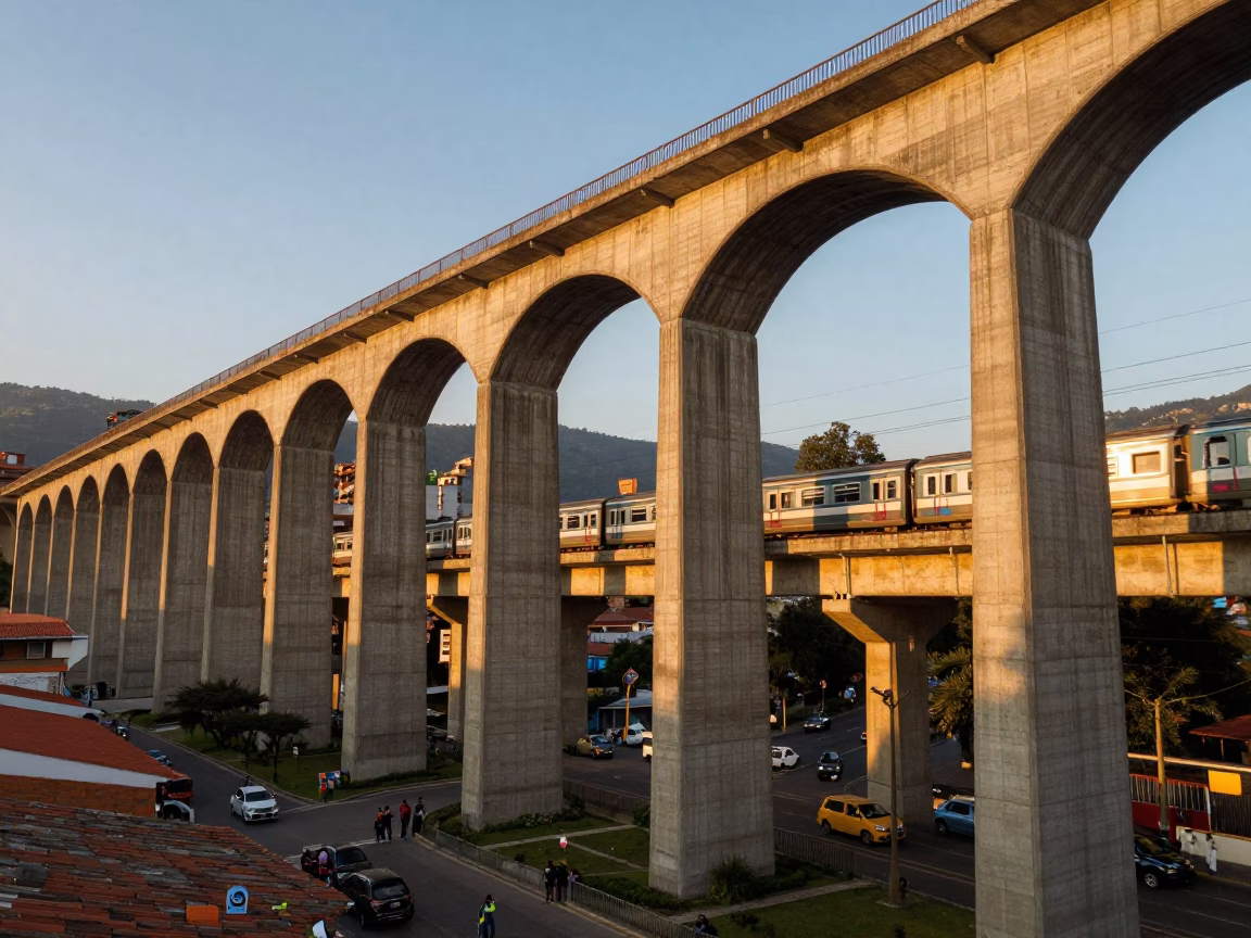 Light at Golden Hour in Medellin in in Medellin, Colombia
