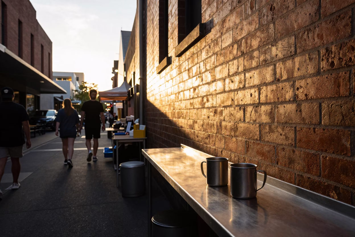 Light at Golden Hour in Melbourne in in Melbourne, Victoria, Australia
