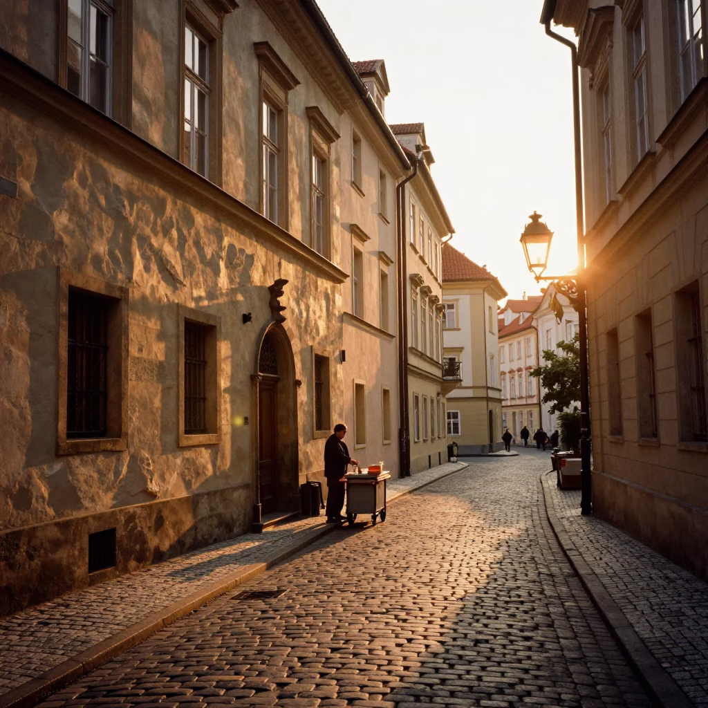 Light at Golden Hour in Prague in in Prague, Czech Republic