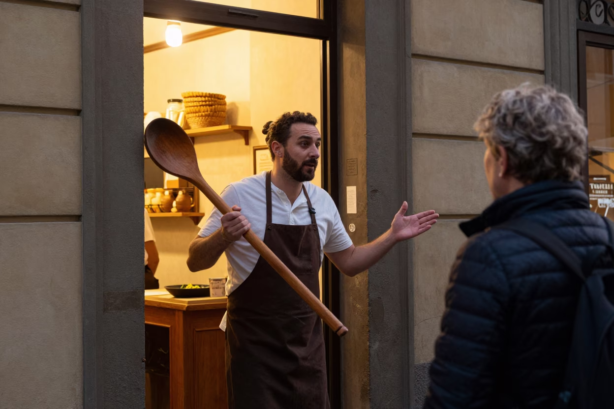 Light Baker in Florence at Honeyed Evening Light in in Florence, Italy