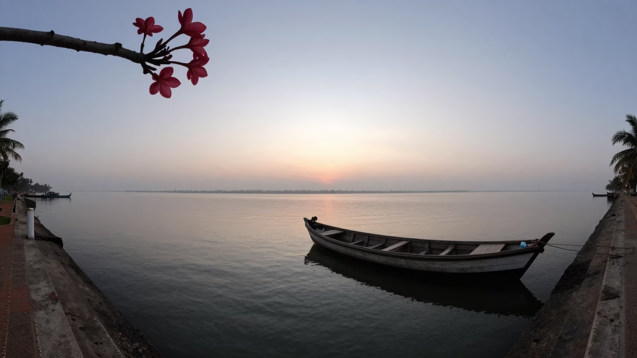 Light Dawn at First Light Of Dawn in Kochi in in Kochi, India