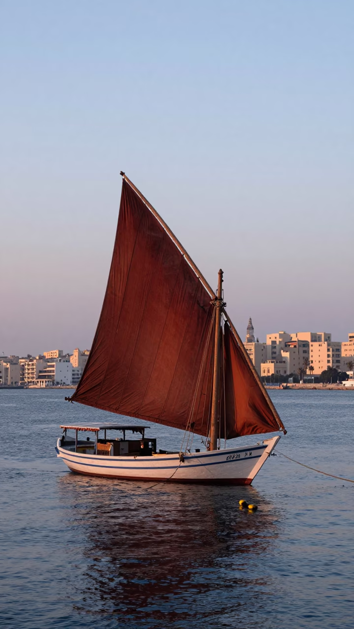 Light Dawn in Alexandria at First Light Of Dawn in in Alexandria, Egypt