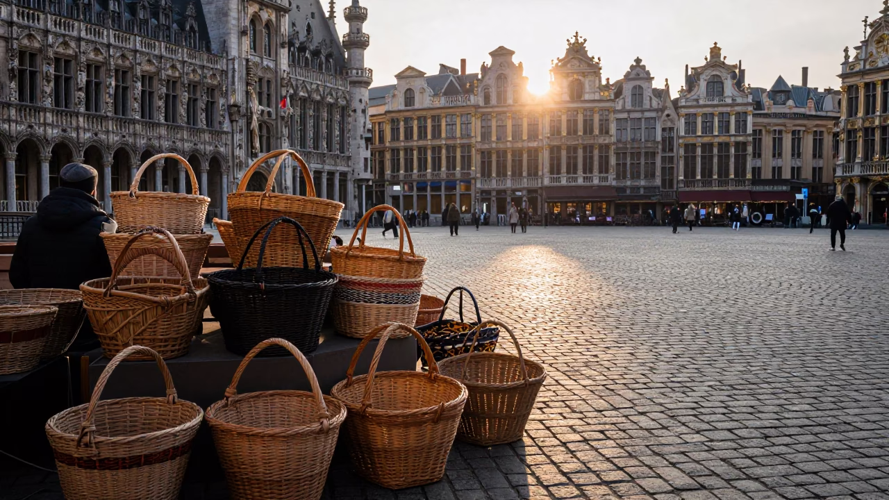 Light Dawn in Brussels at First Light Of Dawn in in Brussels, Belgium