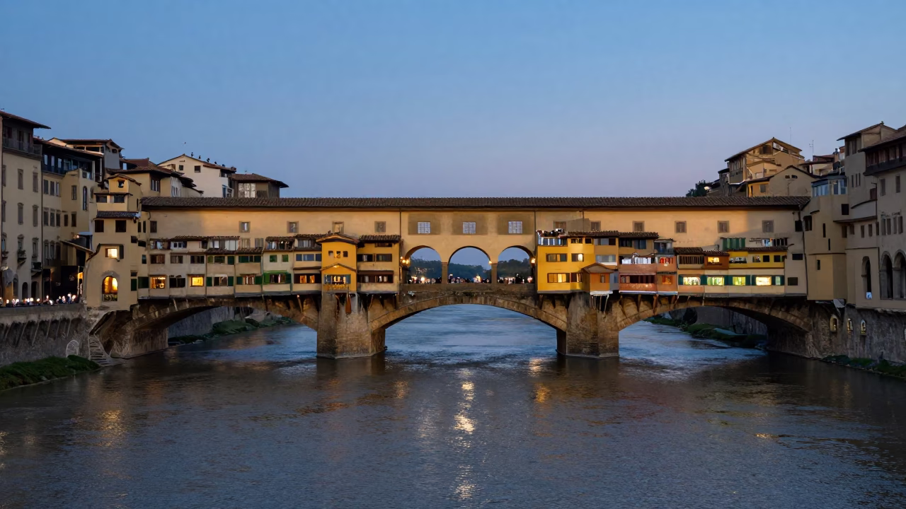 Light Dawn in Florence at First Light Of Dawn in in Florence, Italy