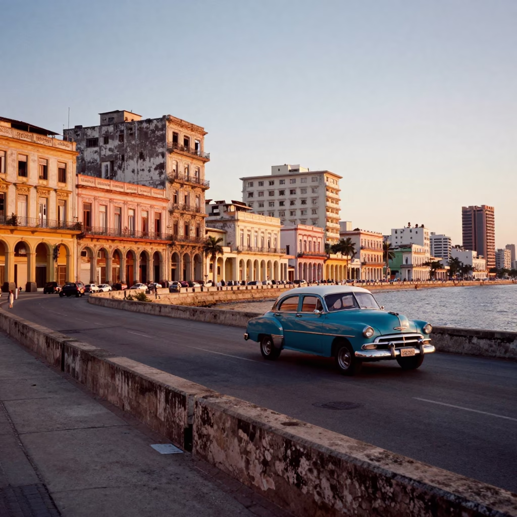 Light Dawn in Havana at First Light Of Dawn in in Havana, Cuba
