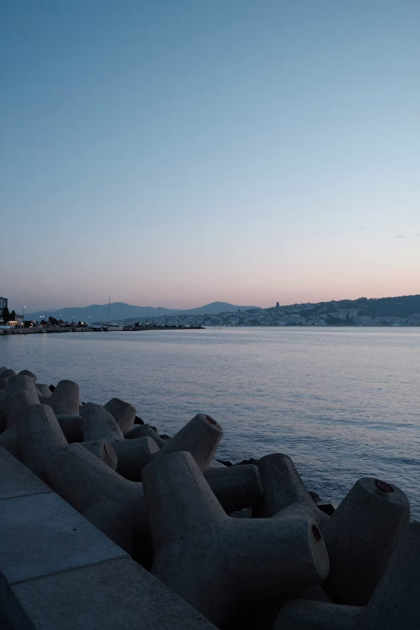 Light Dawn in Izmir at First Light Of Dawn in in Izmir, Turkey