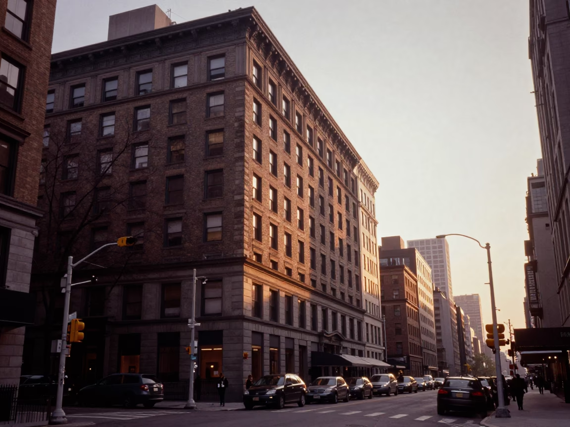 Light Dawn in New York at First Light Of Dawn in in New York, New York, United States